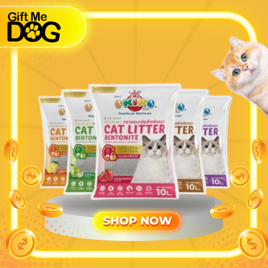 ทรายแมว Okiko โอคิโกะ  เกรด พรีเมี่ยม  Okiko Cat Litter ขนาด10ลิตร1ถุง