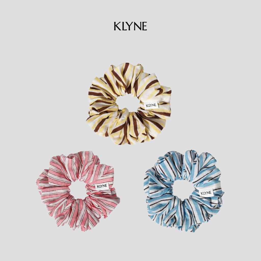 [เซตไซส์ปกติ] KLYNE Scrunchies Set of 3 เซตยางมัดผมผ้าคอตตอนอินเดีย 3 ชิ้น