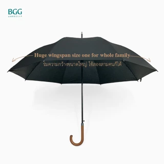 BGG UV Cut 100% Auto Open Vintage Style Walking Umbrella ร่มยาว อัตโนมัติเปิด กันยูวี 100% ด้ามจับทำด้วยไม้ (WA1079)