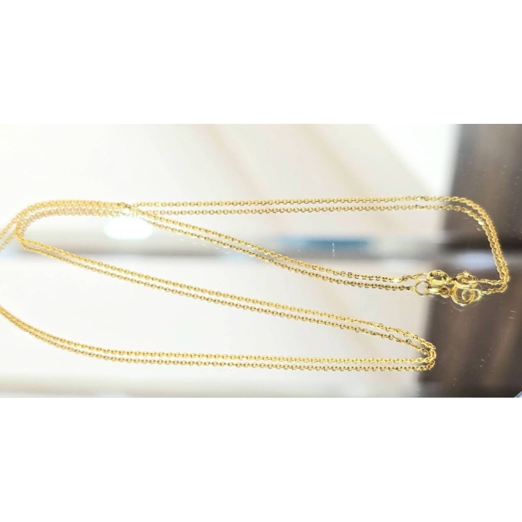 สร้อยคอทอง18K ลายโซ่เล็กมินิมอล น.น. 1.66 g ความยาว 41 ซม. ดีไซน์เรียบหรู ใส่เดี่ยวหรือคู่จี้ก็ได้ เ