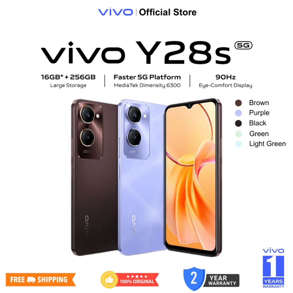 🔥Y28s 5G สมาร์ทโฟน🔥【8GB+256GB】MediaTek Dimensity 6300 | แบตเตอรี่ 5000mAh | หน้าจอ 6.56" 90Hz