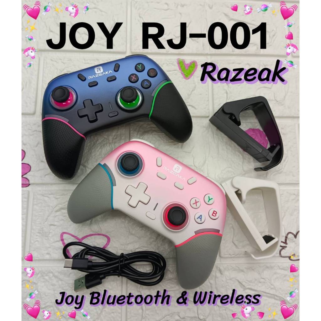 🚀มีส่งด่วน🚀จอยเกม Razeaka RJ-001 มีระบบ Bluetooth &Wireless เล่นได้ทั้งมือถือและคอมเลือกได้ 2 ดีไซน์