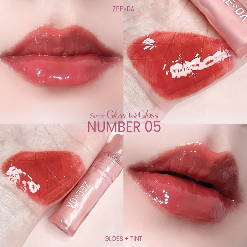 Zeeda super glow ink gloss # 05 เป็นลิปกลอสที่ให้สีติดทนนาน ฉ่ำวาวขั้นสุด บำรุงริมฝีปากนุ่มชุ่มชื้น