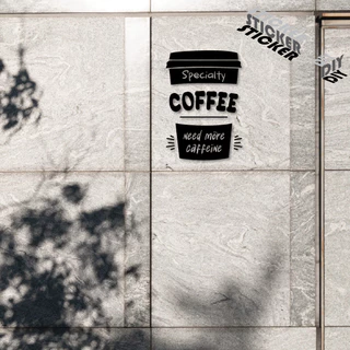 สติ๊กเกอร์ กาแฟ / Coffee (PVC ไดคัทตกแต่งกระจก ผนัง ประตู)