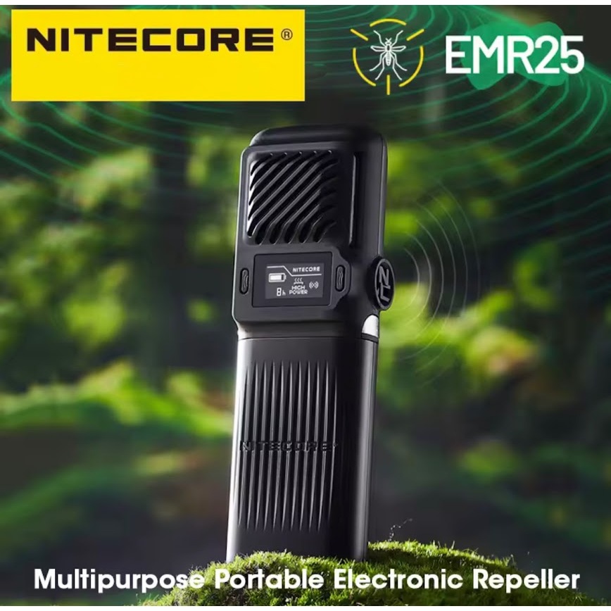 NITECORE EMR25 แบบพกพาอิเล็กทรอนิกส์ Repeller Ultrasound Repelling Rat USB-C 12000mAh Power Bank สําหรับ Camping Hiking