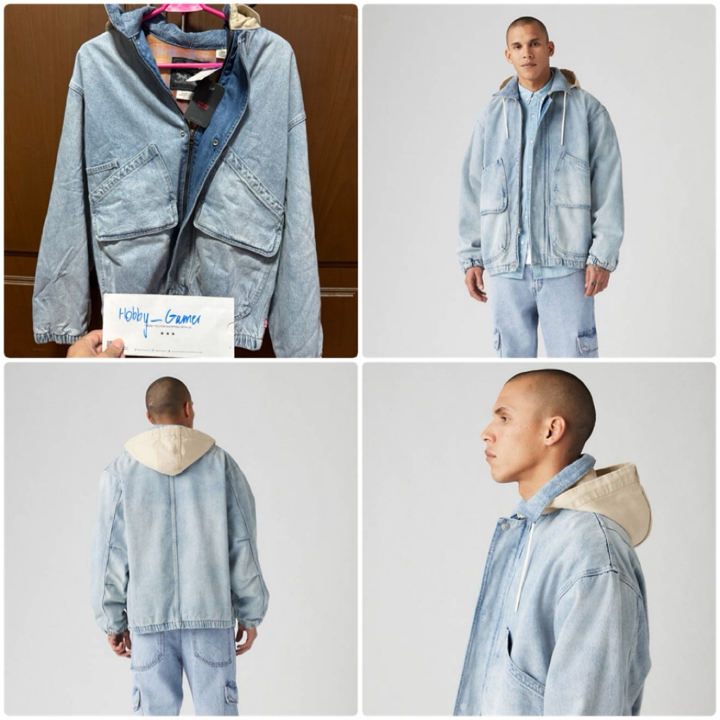 (มือ1 พร้อมส่งด่วน🇹🇭 ถูกที่สุด ของแท้💯) เสื้อฮู้ด แจ็คเก็ตยีนส์ Size S Levi’s Hoodie DUBOCE HOODED W