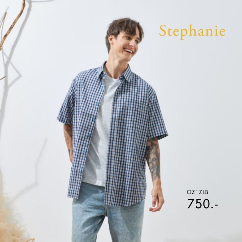Stephanie เสื้อเชิ๊ตผู้ชายแขนสั้น OZ1ZLB