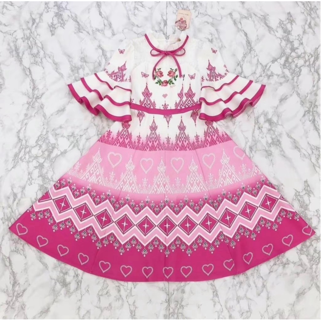 ชุดไทยประยุกต์ แขนระบาย ป้าย Marie diamond