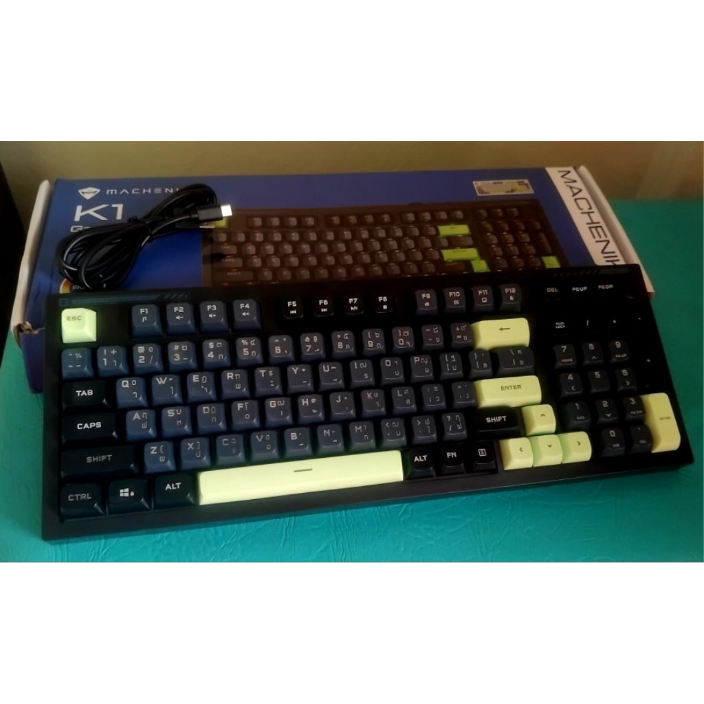 Machenike K1 เมมเบรนคีย์บอร์ด แบบใช้สาย ไฟ RGB มือสอง