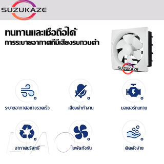 พัดลมดูดอากาศติดผนัง 220V ขนาด 6/8/10/12 นิ้ว เสียงเงียบ พร้อมสายไฟและสวิตช์ พร้อมสายไฟและสวิตช์