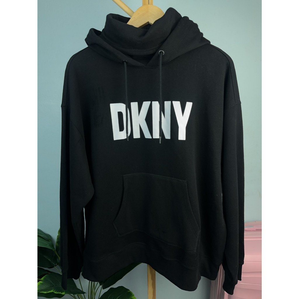 DKNYฮู้ดคอเต่าสกรีนDKNY ดำงานDKNYแท้100%