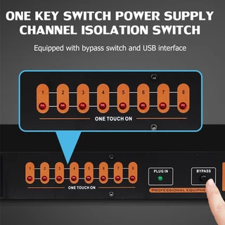 DBX SA-208/SA-218 professional 8+2 power sequencer 8 ช่องจ่ายไฟที่ควบคุมได้ + 2 ช่องจ่ายไฟเสริม, รองรับช่องเปิด/ปิ