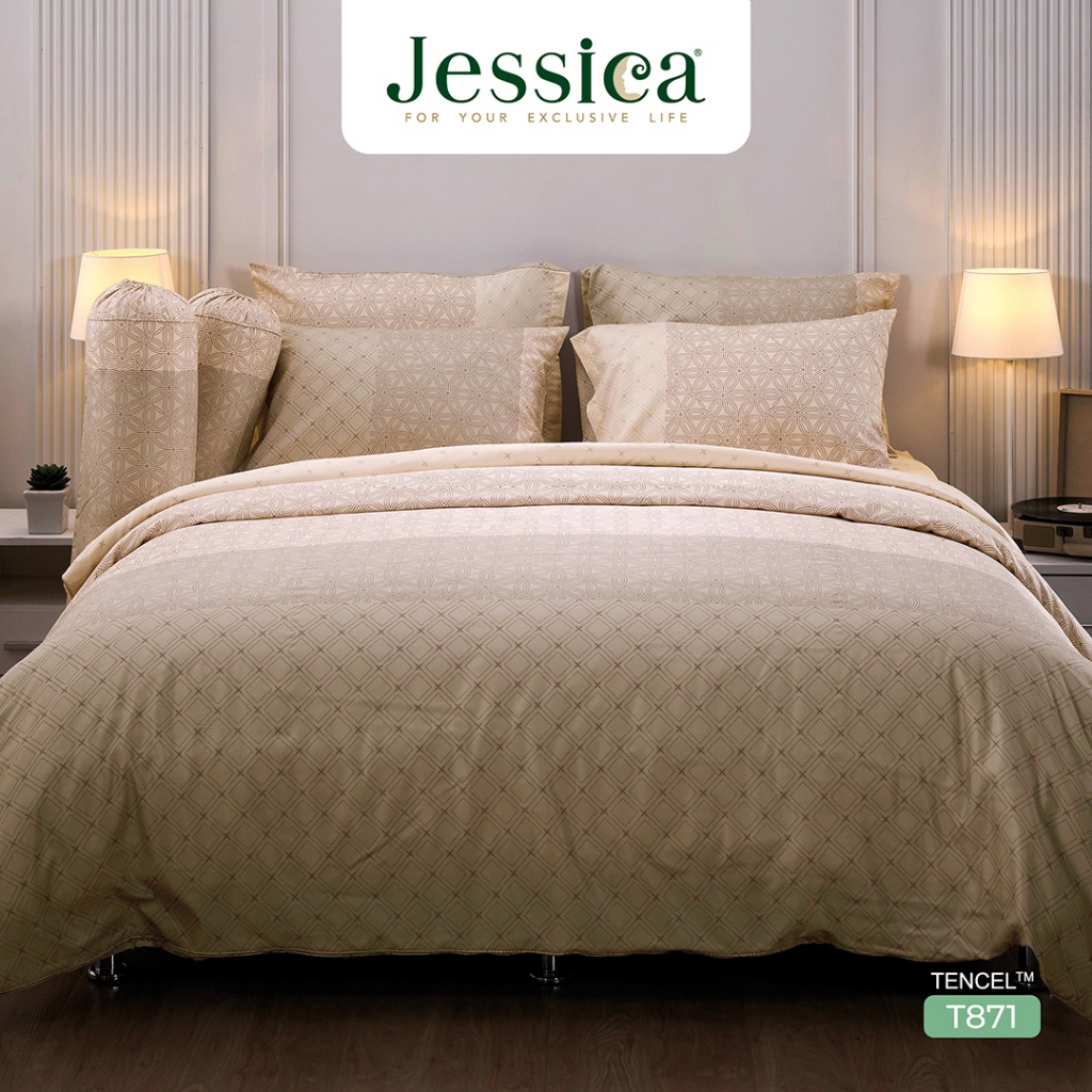 Jessica Tencel T871 พิมพ์ลาย เจสสิก้า ชุดเครื่องนอน ผ้าปูที่นอน ผ้านวม ลวดลายโดดเด่น ให้สัมผัสที่นุ่มลื่นดุจแพรไหม