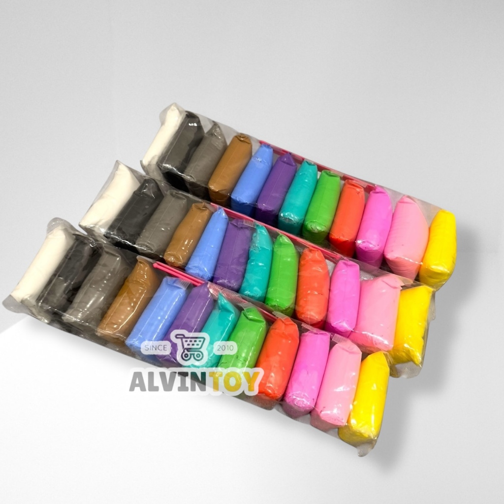 ดินเบา ดินญี่ปุ่น ดินปั้น แพ็ค 12 ชิ้น 12 สี ไม่ติดมือ ไม่มีกลิ่น ปลอดภัย ไม่เป็นอันตราย มาตรฐาน มอก.