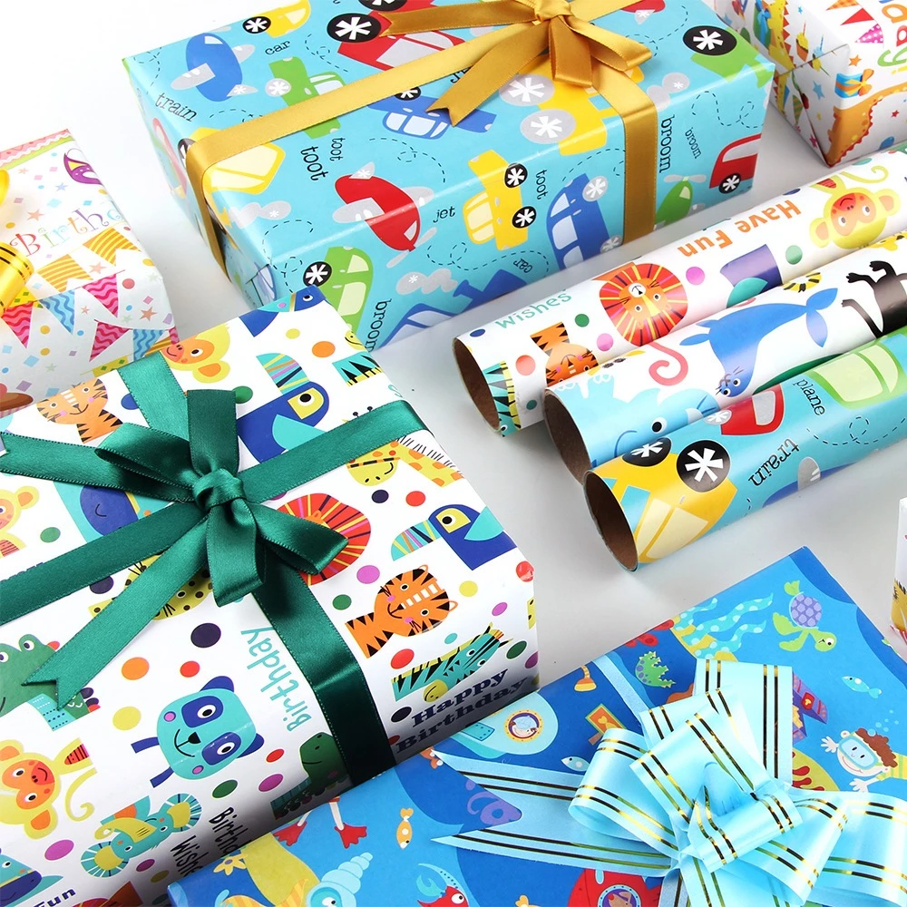 กระดาษห่อของขวัญลายการ์ตูนน่ารัก 50x70cm Cute Cartoon Gift Wrapping Paper