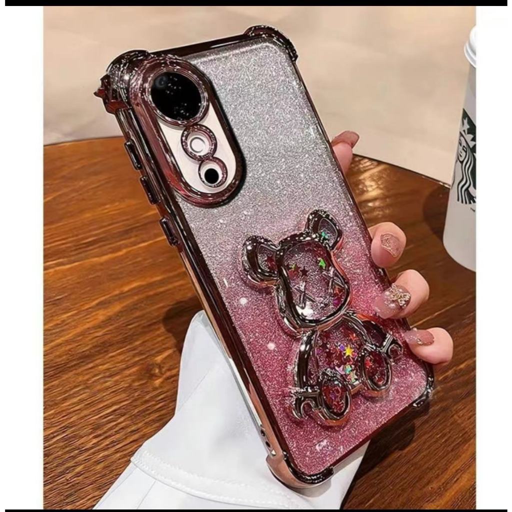 เคส กริตเตอร์ หรูหรา สำหรับ  VIVO V70 V60 V60Lite V50 V40 V40PRO เคส กันกระแทกมุม กันกล้อง ลายหมีตู้น้ำ น่ารัก tpu นิ่ม