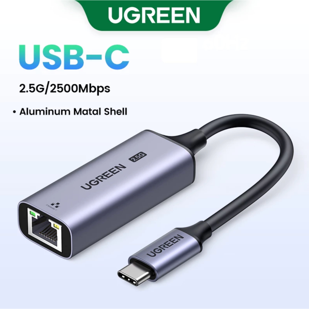 UGREEN อะแดปเตอร์ USB C to RJ45 2.5G Ethernet Adapter สำหรับ MacBook Air/Pro, XPS, iPhone 15/Plus/Pro/Max