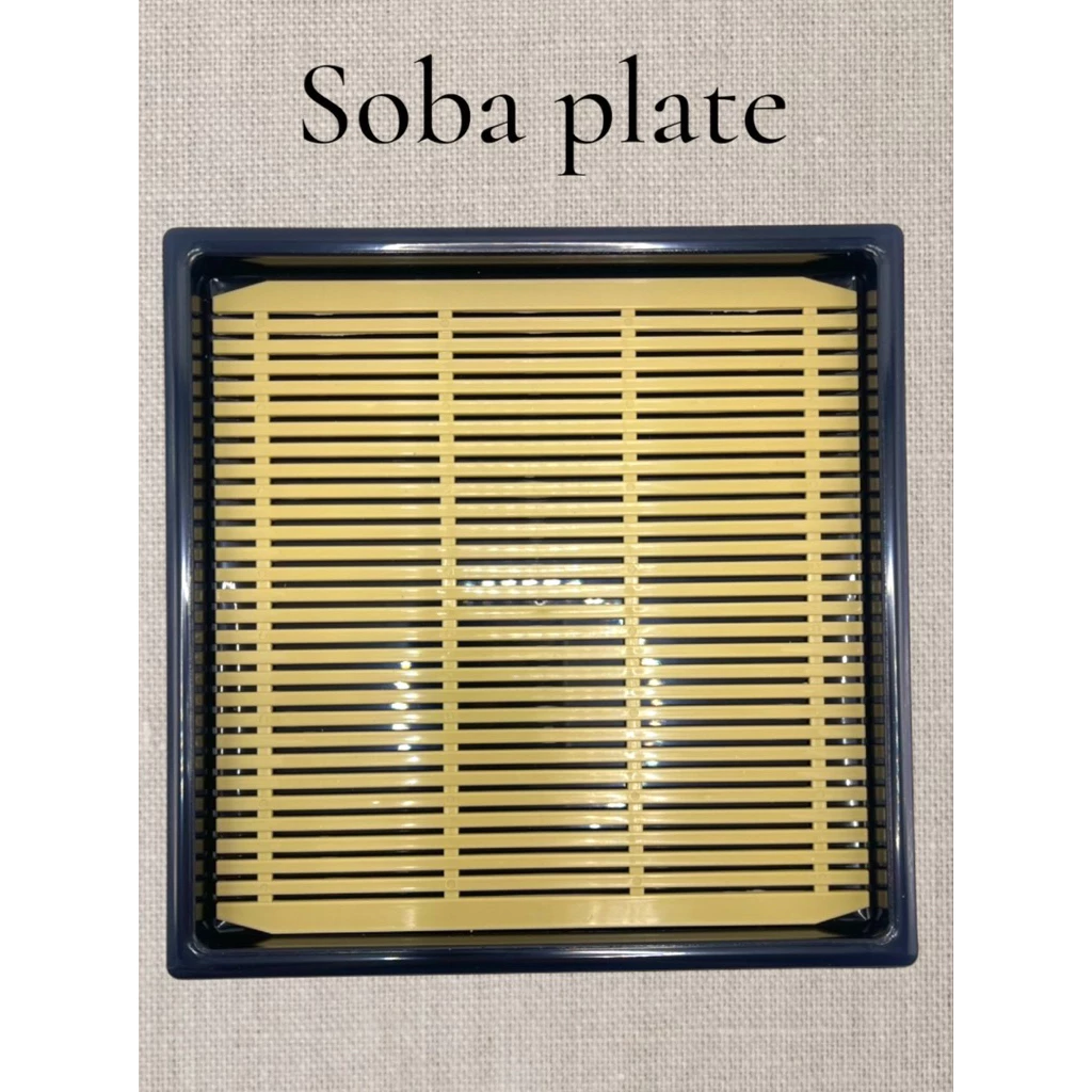 ถาดรองโซบะ หรือ อุด้ง ทรงสี่เหลี่ยมมีแผ่นระบายน้ำ Soba Plate.