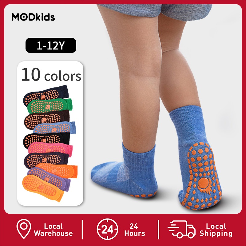 【พร้อมส่งจากกรุงเทพ】🚀 ถุงเท้าเด็กกันลื่น ถุงเท้าในบ้าน พื้นยางพิเศษ อายุ 1-12 ปี