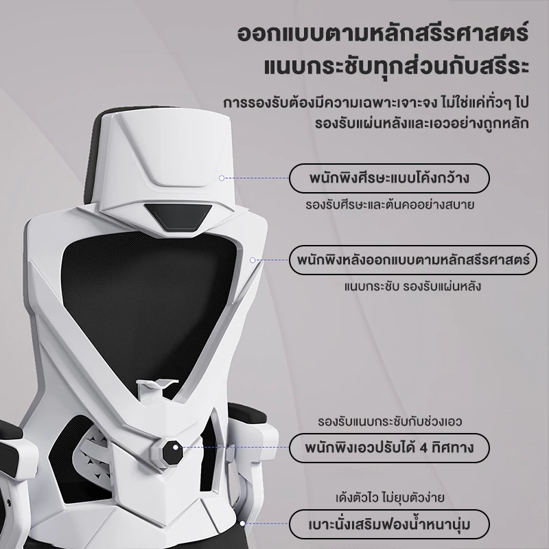 เก้าอี้คอมพิวเตอร์ เก้าอี้ที่เหมาะกับการทำงาน เก้าอี้เล่นเกม ปรับมุมเอียงและส่วนรองรับเอวได้ ไม่เมื่อยจากการนั่งนานๆ thumbnail 5