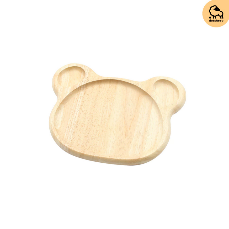 Dotsheep จานไม้ จานสัตว์น้อย ถาดไม้ จานข้าวเด็ก ทรงหมี,แมว,กระต่าย,ลิง พร้อมเคลือบ Food Grade – โปรปัง
