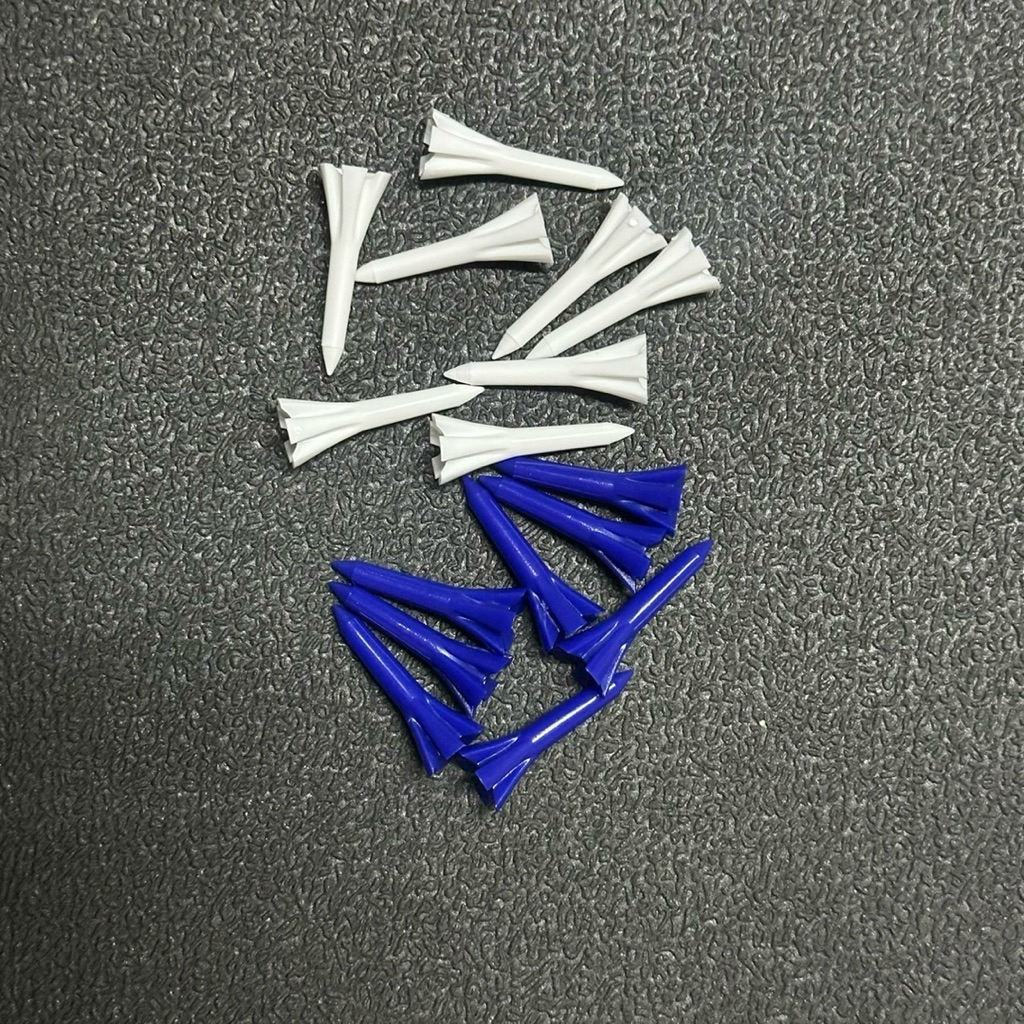 ทีวางลูกกอล์ฟ 5 แฉก แบบสั้น 3.8 ซม. สีขาว/สีน้ำเงิน PVC Golf Tee [20 ชิ้น]