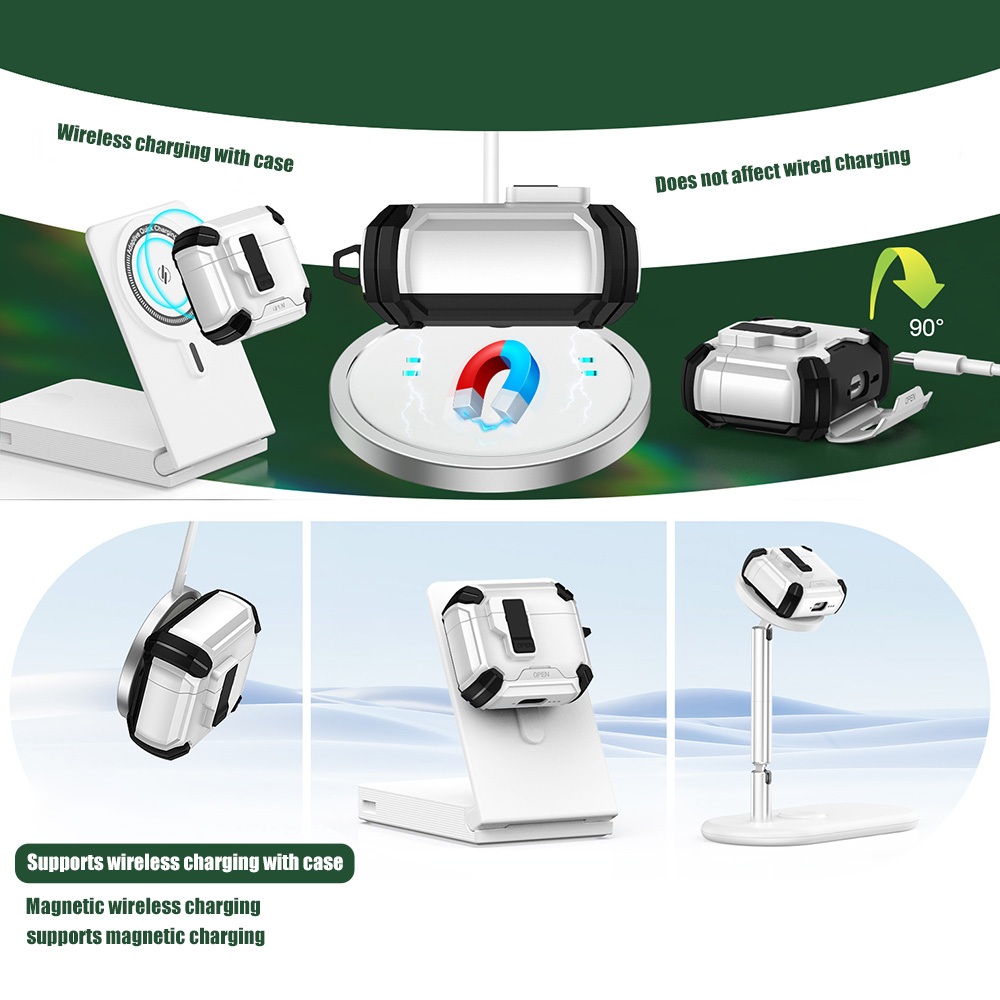 💕COD💕เคส AirPods 4 3 2 1 Pro Pro 2 3 แบบล็อคแน่นหนา กันกระแทกทั้งตัว(USB-C) พร้อมพวงกุญแจlanyard ล็อคป้องกันการตกหล่น - รูปที่ 7