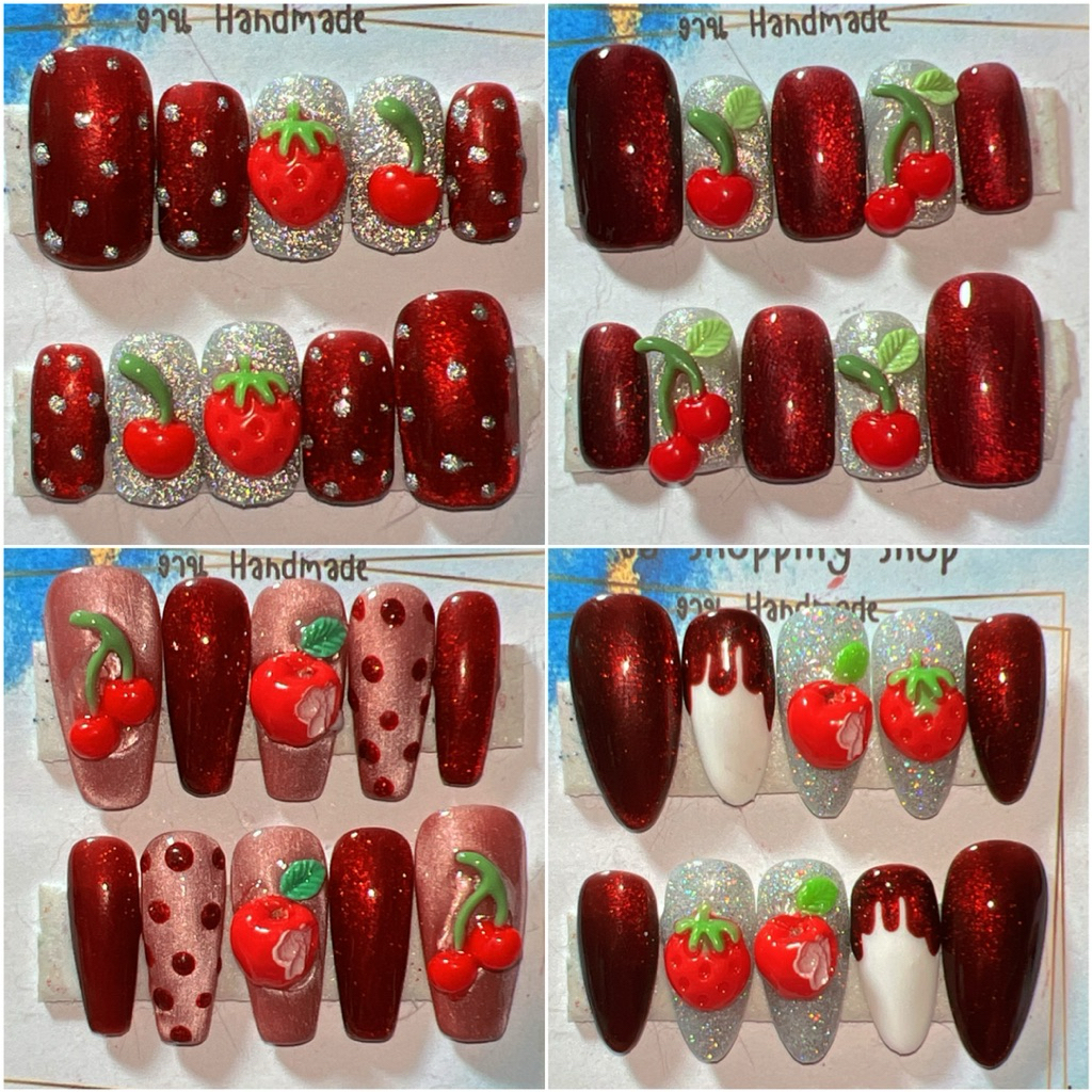 เล็บปลอมเล็บเจลแท้💯%พร้อมติดงานสีลูกแก้วติดอะไหล่สวนๆ🆓กาวตะไบ