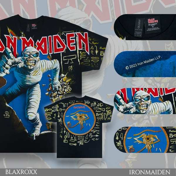 BLAXROXX | IRON MAIDEN® | [IRM030-GILDAN] | เสื้อวง OVP สีจม | เสื้อยืดคอกลม แขนสั้น | GILDAN Ultra 