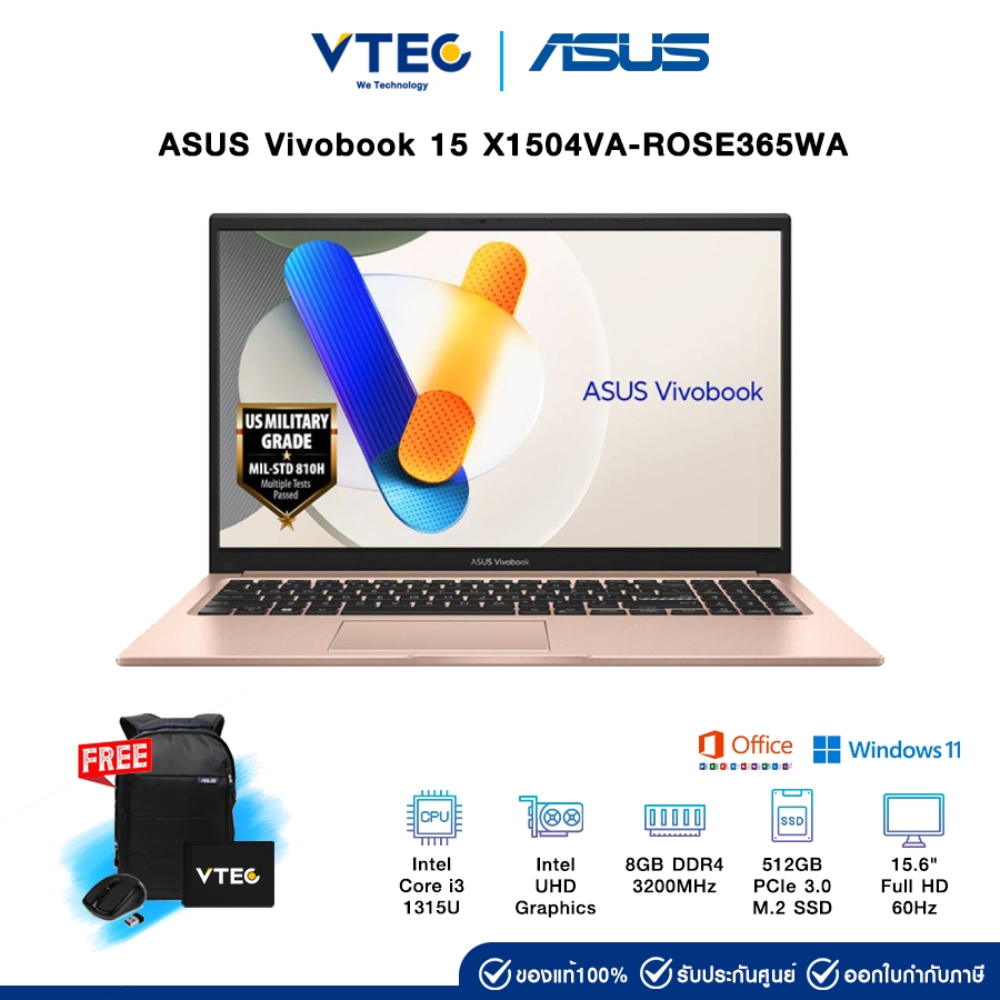 Asus Vivobook 15 X1504VA-ROSE365WA | i3-1315U | 8GB DDR4 | 512GB M.2 | 15.6" | Intel UHD | Windows 1