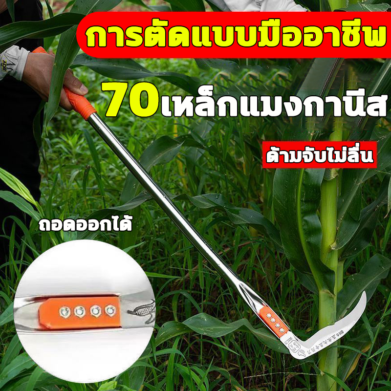 เคียว เคียวเหล็กแมงกานีส 75cm เคียวเกี่ยวหญ้า เคียวเกี่ยวข้าว มีดถางหญ้า คียวตัดกิ่งไม้  เคียวตัดกิ่งไม้ เคียวแมงกานีส