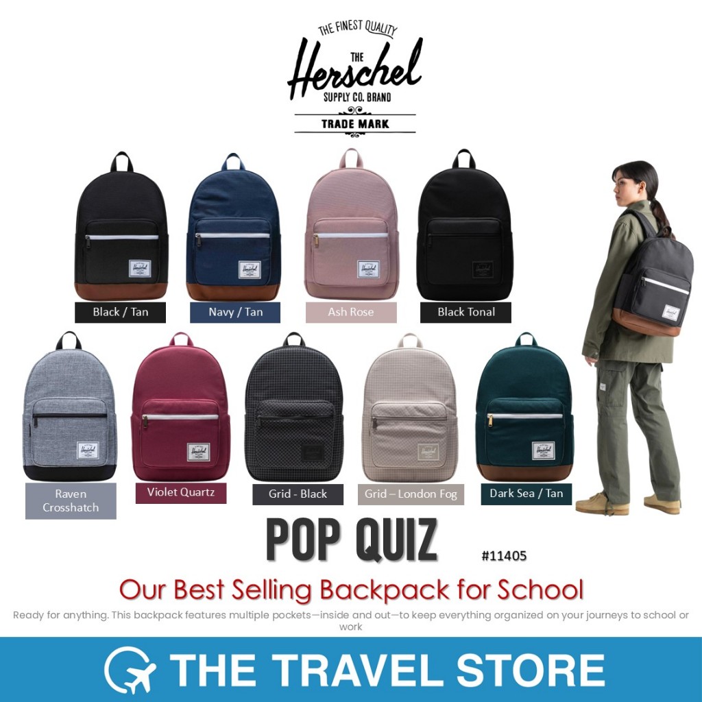 Herschel Supply POP QUIZ Backpack, Our Best Selling Backpack for School (11405) กระเป๋าเป้ สะพายหลัง