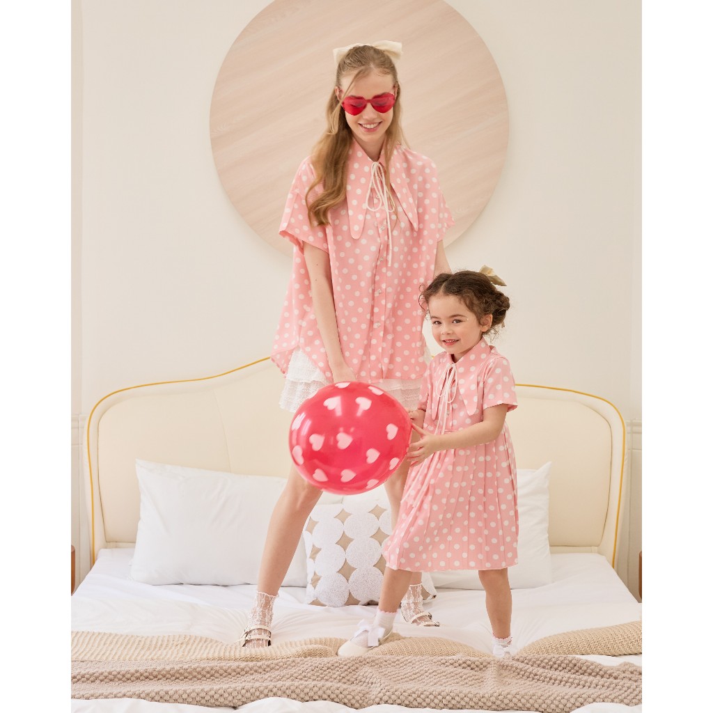 VACAY INDEED | Mini Mina Dress ลาย Pink Polka Dot  🎀  /พร้อมส่ง* - รูปที่ 4