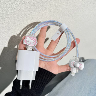 ตัวป้องกันสายชาร์จสายป้องกันสายไฟเคสป้องกันสายชาร์จคิตตี้แบบใสสำหรับData Cableเหมาะกับ ที่กันสายหักที่กันสายหักเคสป้องกั