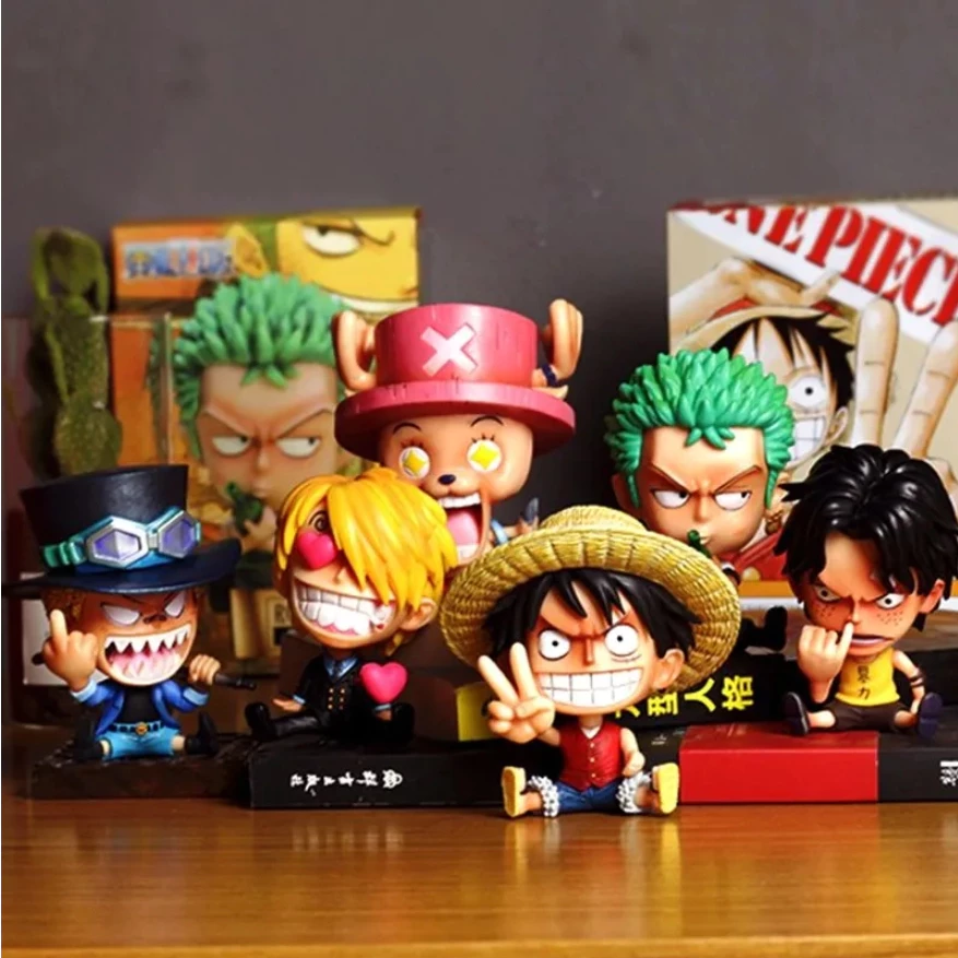 ฟิกเกอร์ Luffy Zoro Sanji Ace Nami Robin ขนาด 8-10 ซม thumbnail 4