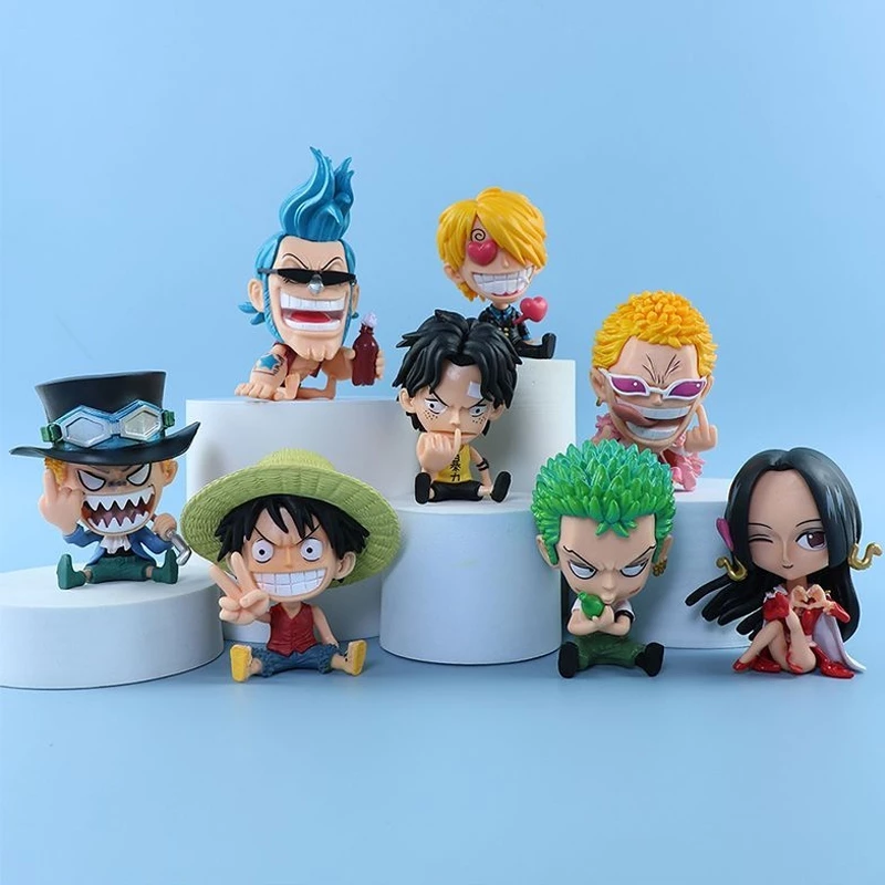 ฟิกเกอร์ Luffy Zoro Sanji Ace Nami Robin ขนาด 8-10 ซม thumbnail 6