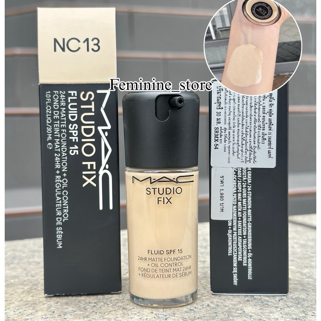 ✨ป้ายไทย/ผิวขาวเหลือง✨แพ็คเกจใหม่ รองพื้น Mac Studio fix foundation ไซส์ปกติ 30ml.