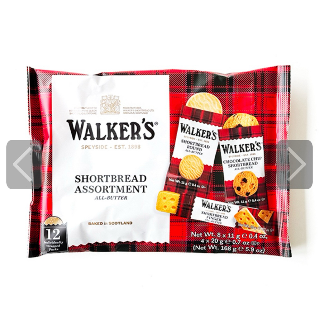 [ใหม่] WALKERS PURE BUTTER ASSORTED SHORTBREAD 12 PCS วอร์คเกอร์คุกกี้/Walkers Shortbread Shape Sele
