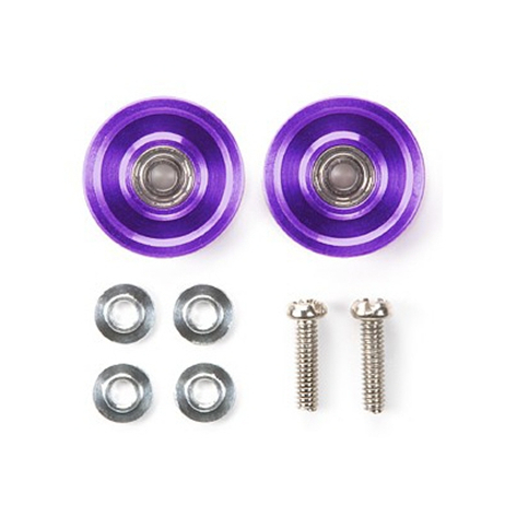 ทามิย่า💯 โรลเลอร์ TAMIYA [15437:⭐️700] 13mm Aluminum Ball-Race Rollers (Ringless) Purple Anodize
