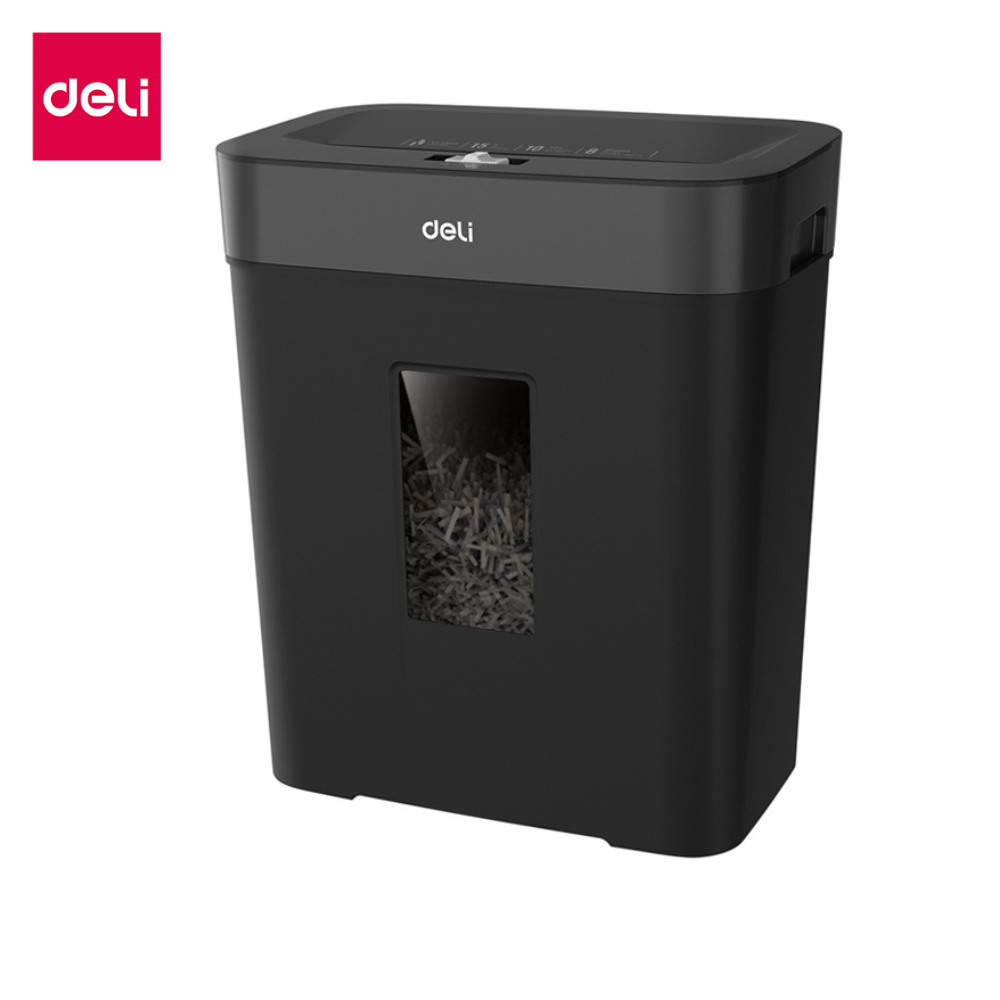 Deli เครื่องทำลายเอกสาร 12L/15L เครื่องย่อยกระดาษ A4 อัตโนมัติ ย่อยระดับ4 4x25มม. Paper Shredder
