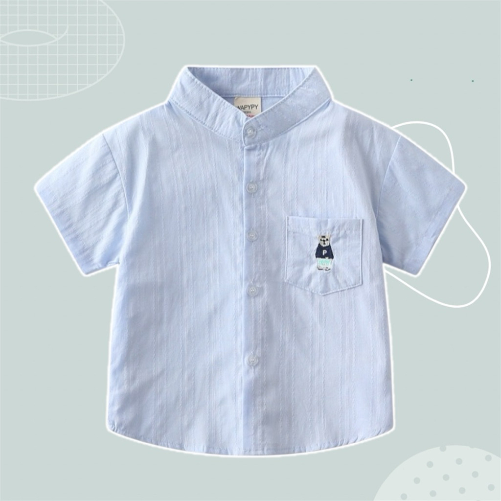 AB291 เสื้อเชิ้ตเด็ก ผ้าใส่สบาย เสื้อแขนสั้น แฟชั่นเด็ก รูปที่ 3