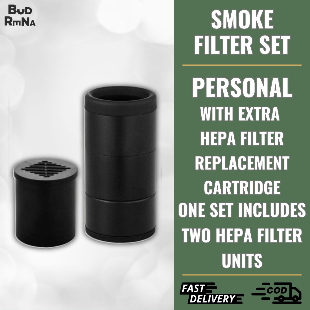 PERSONAL SMOKE FILTER SET WITH EXTRA HEPA FILTER REPLACEMENT CARTRIDGE