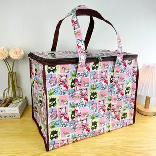 กระเป๋าผ้าเคลือบกันน้ำ ซิบรอบ ทรงกล่อง ไซส์ XL ขนาด กว้าง 21" สูง 16" หนา 12" ใส่เสื้อผ้าได้ 15 ชุดขึ้นไป #กล่อง XL