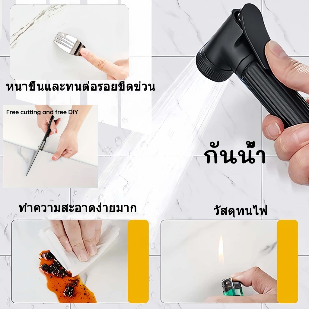 วอลเปเปอร์ลายหินอ่อน 3 มิติ ขนาด 90×40 ซม. มีกาวในตัว กันน้ำ ตกแต่งผนัง วอลเปเปอร์พิมพ์ลาย PVC สติ๊กเกอร์ติดผนัง - รูปที่ 4