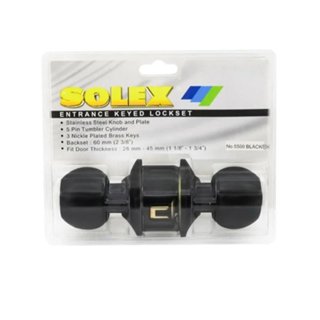 SOLEX ลูกบิดทั่วไป 5500BLACK หัวกลม สีดำ