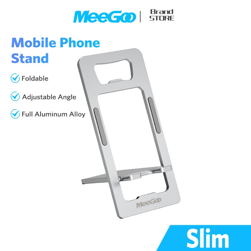 MEEGOO ขาตั้งโทรศัพท์ โต๊ะ ที่วางโทรศัพท์ แบบพับได้ สามารถเปิดขวดได้ มีซิลิโคนกันลื่น สะดวกพกพา