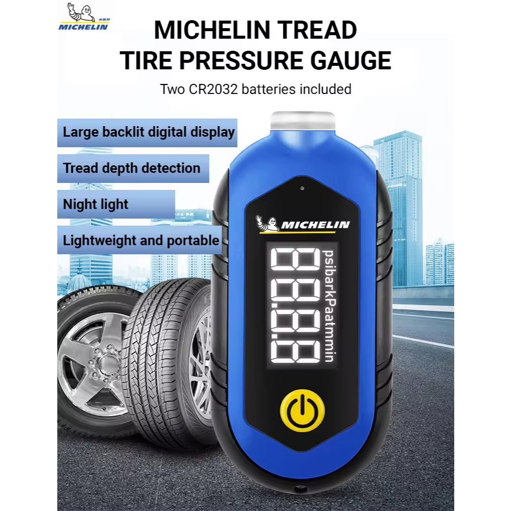 เครื่องวัดความดันลมยาง M2209 M2210 Michelin อเนกประสงค์ พร้อมไฟ LED