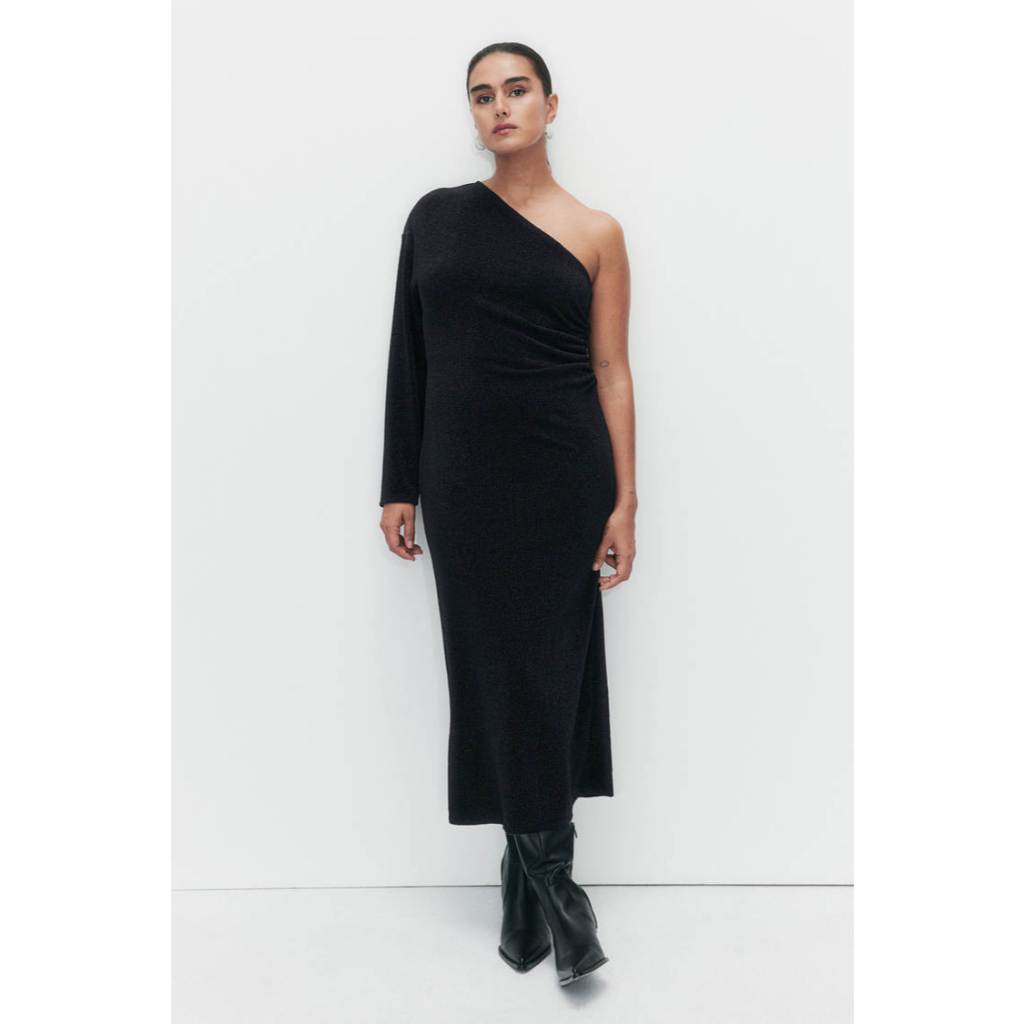 H&M(เอชแอนด์เอ็ม) ชุดเดรสเกาะไหล่แบบกลิตเตอร์ ผู้หญิง 1261267_1