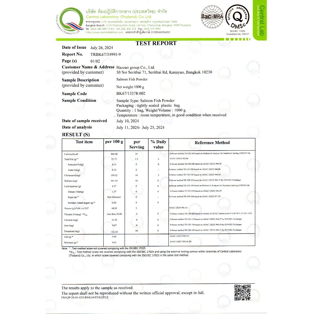 ผงปลาแซลม่อน Huzzan – อาหารเด็ก6เดือน | โปรตีนจากปลา | ผู้สูงอายุ ผู้ป่วย | สุกพร้อมทาน อย. Halal - รูปที่ 4