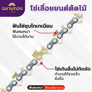 โซ่เลื่อยยนต์ ฟันไทเท 3/8p เล็ก,3/8ใหญ่ ขนาด 11.5-30 นิ้ว โซ่ตัดไม้ ไทเท สีทอง ตราDragonFly